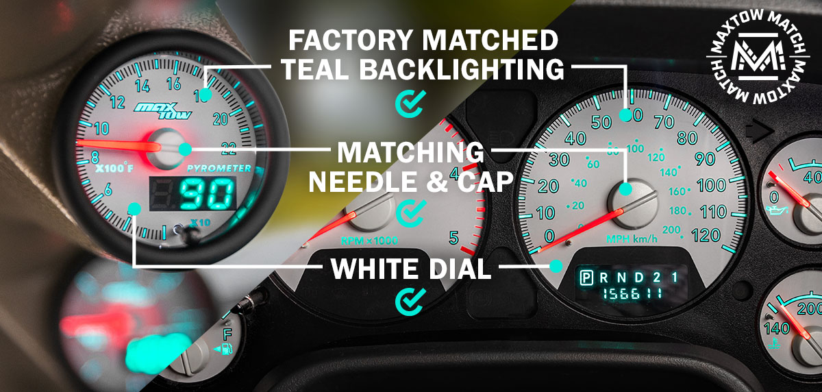 Comparison of MaxTow Match to 3rd Gen Cummins Factory Cluster Gauges