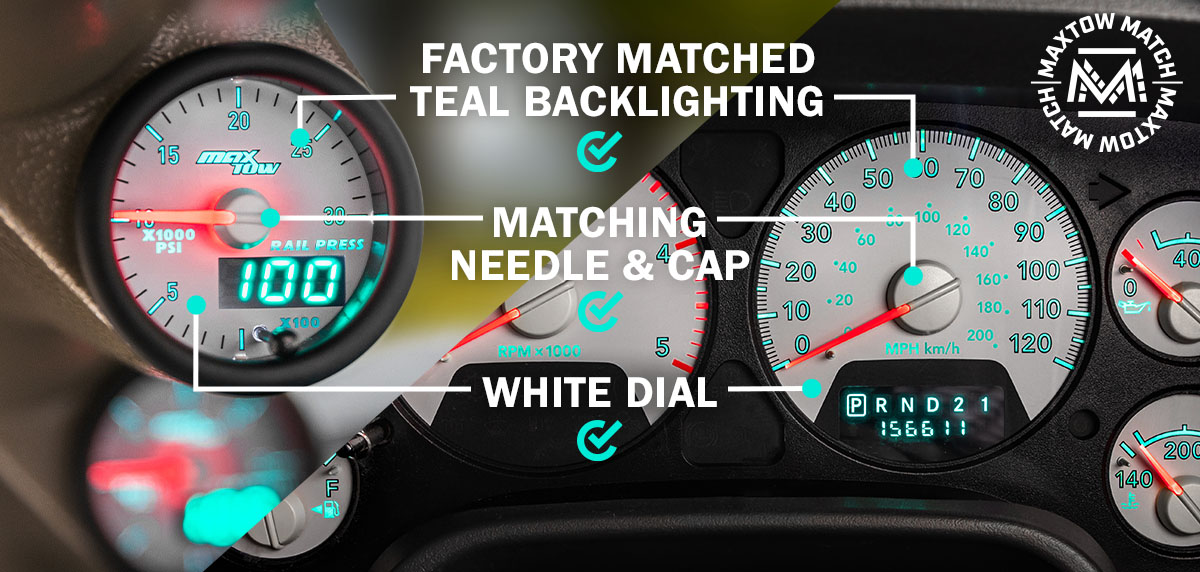 Comparison of MaxTow Match to 3rd Gen Cummins Factory Cluster Gauges