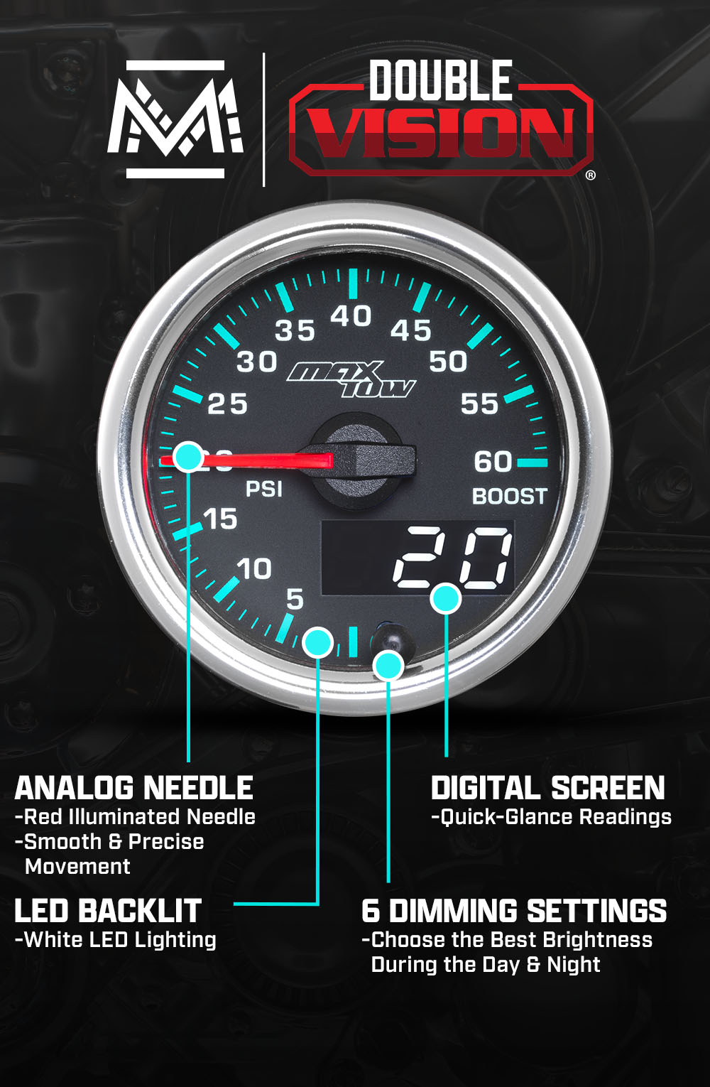 MaxTow Match for the 2014-2020 6.6L Duramax Gauge Series Details